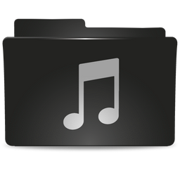 Folder Black Music Icon 256x256 png